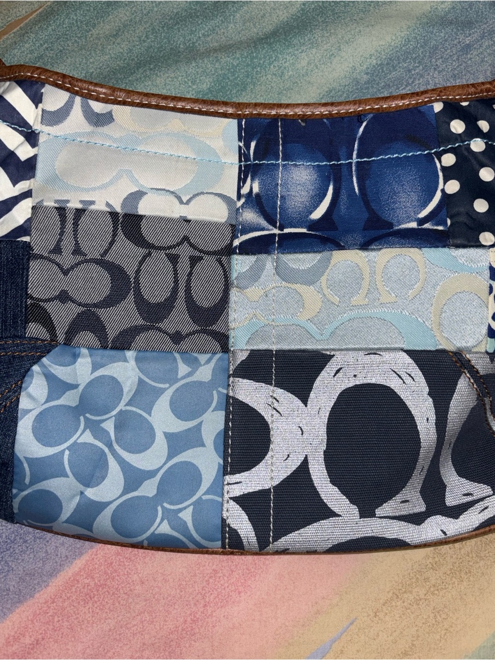 Coach Vintage  Patchwork Denim Ergo Hobo Bag Y2K - Picture 5 of 9